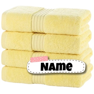 Premium Handtuch Bestickt mit Namen | extra dick 700g /m2 | 50 x 85 cm | individuell mit Ihrem Name | personalisiert (Limone)