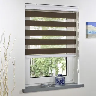 Liedeco Duo-Rollo, Doppelrollo mit Blende | braun | B 60 x H 160 cm
