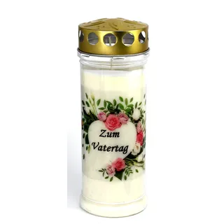 Kerzen Junglas - Grabkerze Vatertag mit 7 Tagen Brenndauer, (3792), schöne Grablichter mit Motiv, Grabkerzen mit Deckel, Grabschmuck wetterfest, Trauerkerzen mit Spruch, Friedhofskerzen