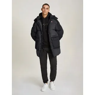 Tommy Jeans Steppmantel TJM TWO TONE PARKA kontrastfarbene Einsätze schwarz L