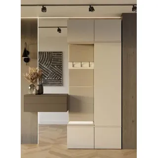 Garderobe + Hängeschrank HAGA II 1Sz1W kaschmirbeige - Grau