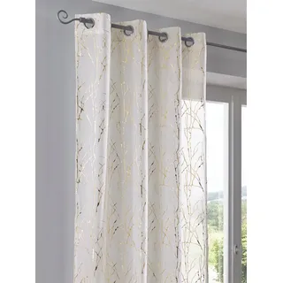 heine Gardine Dekostore, Ösen (1 St), halbtransparent, Fertigstore gerade Form goldfarben 140 cm x 225 cm