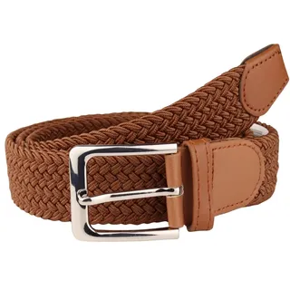 MIRROSI Flechtgürtel Elastischer Stoffgürtel Flechtgürtel für Damen und Herren (3,5CM Breit, Atemungsaktiv, Super Weich) Geflochtener Stretchgürtel Dehnbarer Gürtel UNISEX braun 110cm (entspricht Bundweite 95 cm)