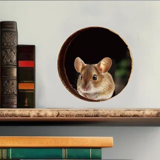 PLIGREAT 8 Stück 3D Mauseloch Wandaufkleber, niedliche Maus Wandtattoo abnehmbares Vinyl Peel and Stick lustige Tierkunst Dekor für Kinder Zimmer Kinderzimmer Badezimmer Küche Home Ecke Dekoration