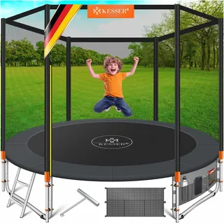 Kesser  Trampoline Komplettset 366 cm inkl. Sicherheitsnetz, Leiter und Randabdeckung blau