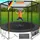 Trampoline Komplettset 366 cm inkl. Sicherheitsnetz, Leiter und Randabdeckung blau