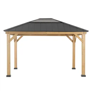 Sunjoy Zedernholz Gazebo BRURI & 336cm x 394cm, anthrazit