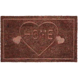 Moderne Kokosfußmatte Haustür - Fußmatte Herz Home 45 x 75 cm (Rechteckig)