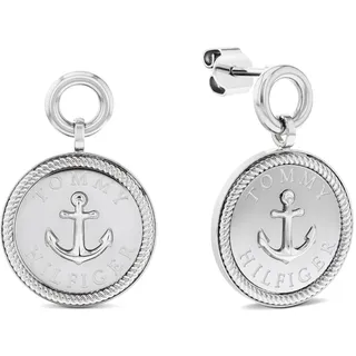 Paar Ohrstecker TOMMY HILFIGER "CHARMS", edelstahlfarben, Ohrringe, Damen, Edelstahl