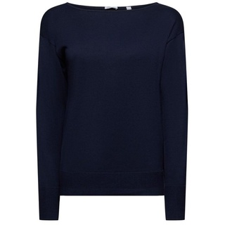 Esprit Rundhalspullover Pullover mit Bootausschnitt blau XL