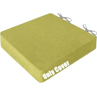 RTSFKFS Stuhlkissen bezug 40x40 50x50 45x45 35x35, 3/5/8/10cm Dick Sitzkissenbezug mit Reißverschluss Leinen-Sitzkissen-Schonbezug mit Bändern, Stuhlpolsterschutz for Küchen(F12,40x40x3cm)