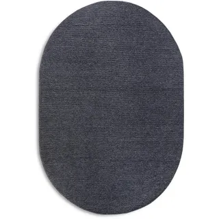 Villeroy & Boch Handwebteppich Kollektion 1748, Anthrazit, Grau, Textil, Uni, oval, 160x230 cm, Care & Fair, für Fußbodenheizung geeignet, in verschiedenen Größen erhältlich, pflegeleicht, strapazierfähig, Teppiche & Böden, Teppiche, Naturteppiche