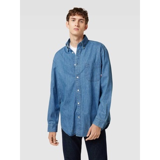 Jeanshemd mit Button-Down-Kragen, Blau, XL
