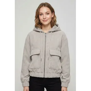 Cordjacke ONLY "ONLSUVA CORDUROY PAD SHORT JACKET CC OTW", Damen, Gr. XS, pumice stone, Cord, Obermaterial: 92% Polyester, 8% Nylon, unifarben, regular fit, Jacken, Materialmix
