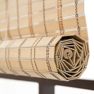 Bambus Rollos Outdoor Bambusrollo PVC Wasserdicht/Wetterfest Bambus Sonnenschutz Sichtschutz Rollo 50 65 80 100 115 120 140 150cm Breit 90% Verdunkelung Raffrollo Bambus(Size:W