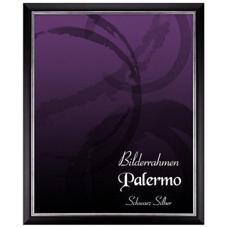 BIRAPA Einzelrahmen Bilderrahmen Palermo, (1 Stück), 50x60 cm, Schwarz Silber, Holz schwarz|silberfarben 50 cm x 60 cm