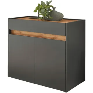 furn.design Flurkommode grau Wotan Eiche 80 x 70 cm - Grau, Naturbelassen
