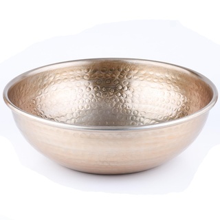 Marrakesch Schale Obstschale aus Aluminium 27cm groß | Schüssel Engla Gold als Tischdeko in der Küche
