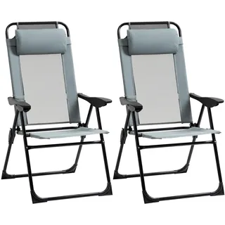 Outsunny Klappstuhl 62 x 70 x 109 cm grau 2 St.