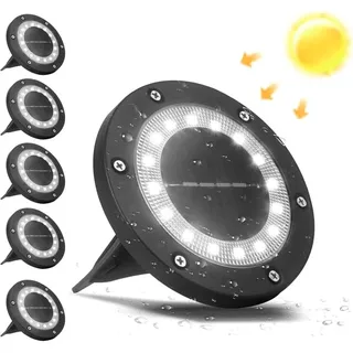 6er-set Solar-einbaustrahler, 16 Leds, Solar-gartenleuchten, Ip65 Wasserdicht, Kaltweiße Solar-bodenleuchten Für Wege, Terrasse, Hof Und Unterbaubeleuchtung – Fei Yu