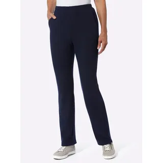 Schlupfhose CLASSIC BASICS, Damen, Gr. 54, Normalgrößen, blau (marine), 98% Polyester, 2% Elasthan, unifarben, lang, Hosen Schlupfhose