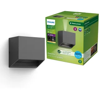 Philips Außenwandleuchte Metall 10,0 cm inkl. LED-Lampe anthrazit