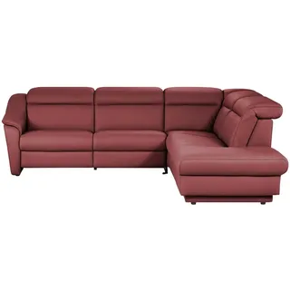 himolla Ecksofa Leder  9707 , rot , Maße (cm): B: 275 H: 84 T: 245.0