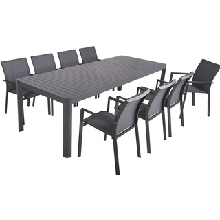 Tischgruppe AMIRA Set 02, 9-tlg. | 1 × Tisch 305391 | 8 × Stapelstuhl 305356