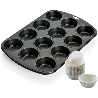 Kaiser Muffinform Set 2-Teilig, Muffin Backblech Mit Papierbackförmchen