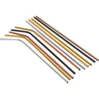 Cpolebev Edelstahl Strohhalme, 10Er Set Extra Lange 10.5- Metall Trinkhalme Mit 2 Buersten Und Tragetasche, Umweltfreundlicher Strohhalme Fuer 20/30 Unzen Becher, Getraenke