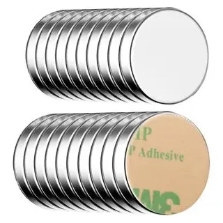 ECENCE Neodym Magnete 20 Stück - rund selbstklebend, - 10x1,5mm