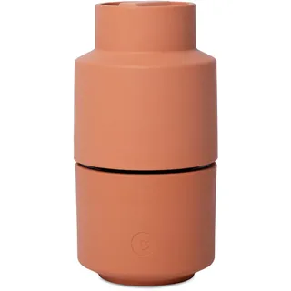 Crushgrind Billund Gewürzmühle mit Keramikmahlwerk Orange | Salz und Peffermühle mit verstellbarem Mahlgrad für grobes Salz | Kräutermühle aus hochwertigen, nachhaltigen Materialien (Paprika)