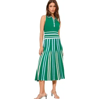LIPSY Midikleid Lipsy gestreiftes Neckholder-Midikleid, Kurzgröße (1-tlg) grün 34 (GB: 6)