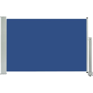 vidaXL Seitenmarkise Ausziehbar UV- und Wasserbeständig Sonnenschutz Sichtschutz Windschutz Seitenrollo Markise Balkon Garten Terrasse 60x300cm Blau