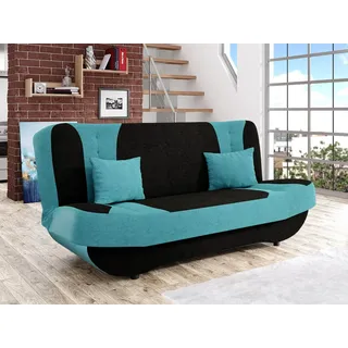Mirjan24 Schlafcouch Pinto mit Bettkasten und Schlaffunktion 2-Sitzer Blau