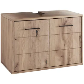 G + K Waschbeckenunterschrank BA-0665 70 x 60 x 40 cm Schwarz/Wildeiche