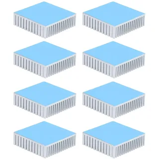 8PCS Kühlkörper Großes Aluminiumlegierungs-Kühlkörpermodul 50x50x15mm Hochleistungs-Kühlkörper für Elektronische Radiatoren CPU-Leistungsverstärkerplatine(Mit Kleber)