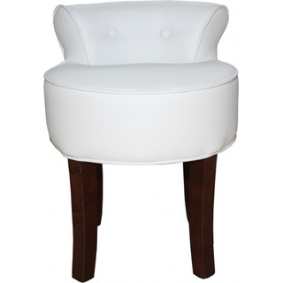 Casa Padrino Designer Hocker Boston Weiß / Braun - Barock Schminktisch Stuhl