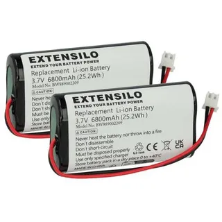 EXTENSILO 2x Akku kompatibel mit Zafferano Poldina Pro XXL | für Poldina Pro X Peanuts Tischlampe, Nachttischlampe (6800 mAh, 3,7 V, Li-Ion)
