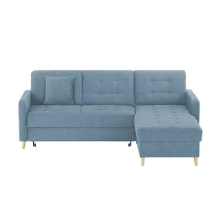 Ecksofa mit Schlaffunktion Venus ¦ blau ¦ Maße (cm): B: 222 H: 87 T: 162.0