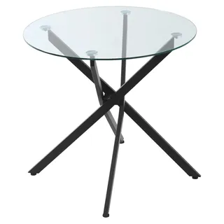 Homcom Runder Esszimmertisch 80 x 75 cm schwarz