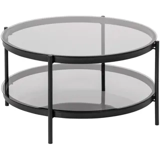 Actona Mid.you Schwarz Metall Glas rund 75 x 42 cm