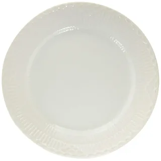 Royal Copenhagen White Fluted Half Lace Teller aus Porzellan in der Farbe Weiß, Durchmesser: 19cm, 1017293