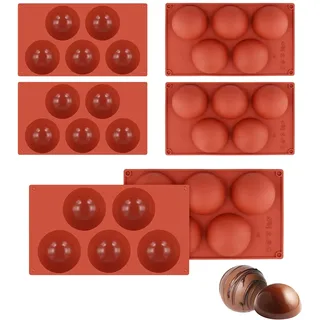 6 Stück Extra Große Silikonform Kugel, 5 Löcher Silikonform Rund
