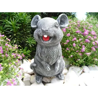 STEINFIGUREN SPICKER Steinfigur Maus, 161/1 Gartenfigur Steinguss Tierfigur Basaltgrau