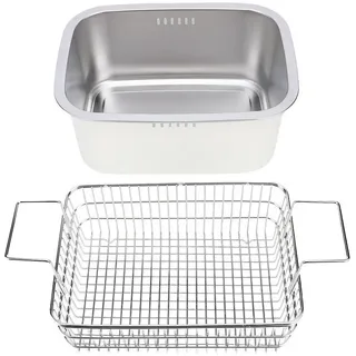 SURFOU Küchensieb Spülschüssel Edelstahl 7,5L mit Abtropfkorb, Küchensieb für Küche, Edelstahl, (2-in-1 Edelstahl-Spülschüssel mit Abtropfkorb zum Waschen von Obst, Gemüse und Geschirr – robust, rostbeständig und vielseitig einsetzbar., 1-St)