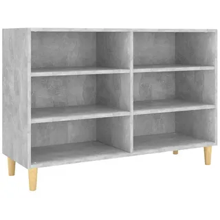 vidaXL Sideboard Bücherregal Standregal Regal Kommode Anrichte Schrank Beistellschrank Bücherschrank Lagerregal Betongrau 103,5x35x70cm Holzwerkstoff