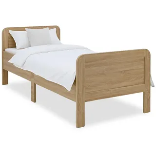 Homestyle4u Holzbett, Braun, Holz Kiefer, 90x200 cm Schlafzimmer, Betten