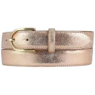BELTINGER Ledergürtel Damen-Gürtel in Metall-Optik 3 cm - Goldener Leder-Gürtel Metallic-Loo (1-St) goldfarben 80 cm (Gesamtlänge 95 cm)