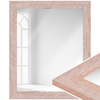 WANDStyle Spiegel im Landhaus Stil I Außenmaß: 68x68cm I Farbe: Eiche, Sonoma (Optik) I Wandspiegel aus Holz I Made in Germany I H380